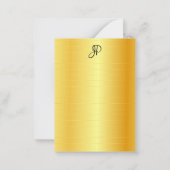 Trendy Faux Gold Calligraphy Script Monogram Notitiekaartje (Achterkant)