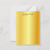Trendy Faux Gold Calligraphy Script Monogram Notitiekaartje (Voorkant)