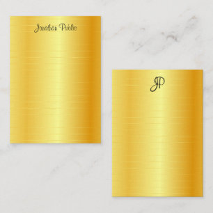 Trendy Faux Gold Calligraphy Script Monogram Notitiekaartje