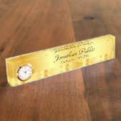 Trendy Faux Gold Elegant Hand Typography Script Naambordje (Zijkant)