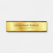 Trendy Faux Gold Elegant Modern Sjabloon Deurbordje (Voorkant)