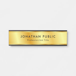 Trendy Faux Gold Elegant Modern Sjabloon Deurbordje