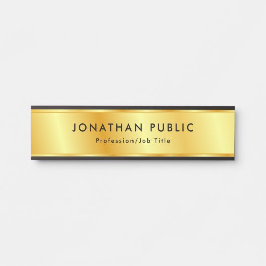 Trendy Faux Gold Elegant Modern Sjabloon Deurbordje (Voorkant)