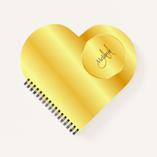 Trendy Faux Gold Elegant Monogrammed Sjabloon Notitieboek (Voorkant)