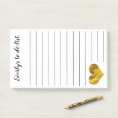 Trendy Faux Gold Heart, op maat gemaakt voor lijst Post-it® Notes (Op bureau)