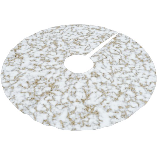 Trendy Faux Gold Marble Pattern Kerstboom Rok (Gekanteld)