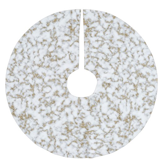 Trendy Faux Gold Marble Pattern Kerstboom Rok (Voorkant)