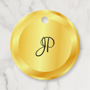 Trendy Faux Gold Metallic look Monogram Elegant Bedankjes Labels