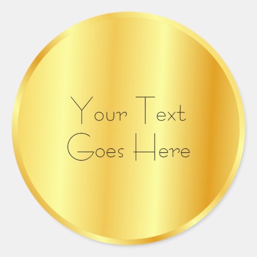 Trendy Faux Gold Metallic look Voeg Jouw tekst toe Ronde Sticker (Voorkant)