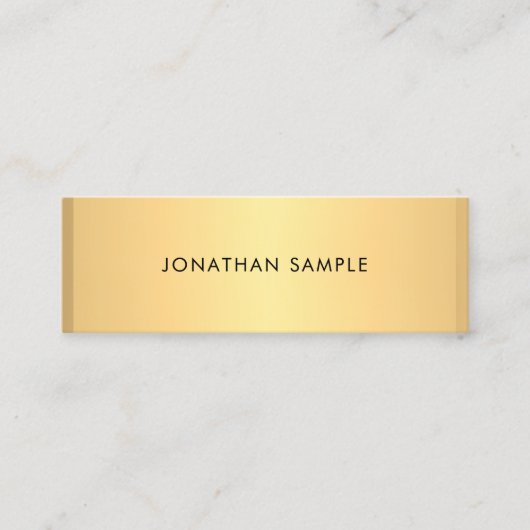 Trendy Faux Gold Modern Eenvoudige Sjabloon Elegan Mini Visitekaartje (Voorkant)