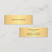 Trendy Faux Gold Modern Eenvoudige Sjabloon Elegan Mini Visitekaartje (Voorkant / Achterkant)