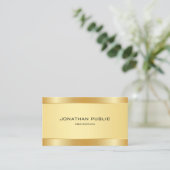 Trendy Faux Gold Modern Eenvoudige Sjabloon Elegan Visitekaartje (Staand voorkant)