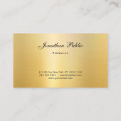 Trendy Faux Gold Modern Kalligrafie Naam Sjabloon Visitekaartje (Achterkant)