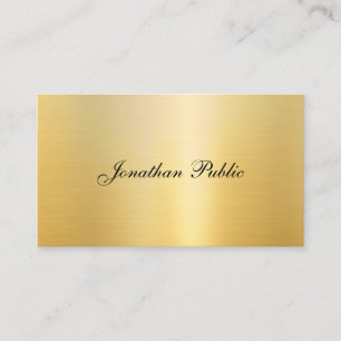 Trendy Faux Gold Modern Kalligrafie Naam Sjabloon Visitekaartje