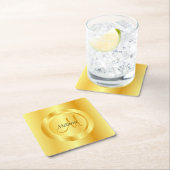 Trendy Faux Gold Modern Monogram Elegant Sjabloon Kartonnen Onderzetters (Insitu)