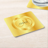 Trendy Faux Gold Modern Monogram Elegant Sjabloon Kartonnen Onderzetters (Schuin)