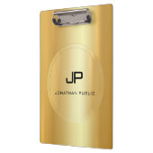 Trendy Faux Gold Monogram Elegant Classic Sjabloon Klembord (Links)