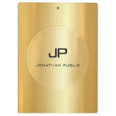 Trendy Faux Gold Monogram Elegant Classic Sjabloon Klembord (Achterkant)