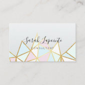 Trendy Faux Gold & Pastel geometrisch ontwerp Visitekaartje (Voorkant)