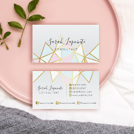 Trendy Faux Gold & Pastel geometrisch ontwerp Visitekaartje