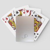 Trendy Faux Gold Silver Monogram Sjabloon Pokerkaarten (Achterkant)