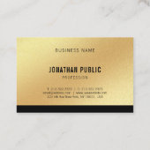 Trendy Faux Gold Sjabloon Professional Modern Visitekaartje (Achterkant)