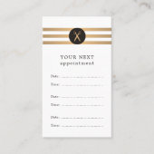 Trendy Faux Gold Stripes Hair Appointment Card Afsprakenkaartje (Voorkant)