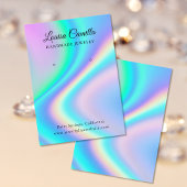 Trendy Faux Holographic Earning Display Card Visitekaartje