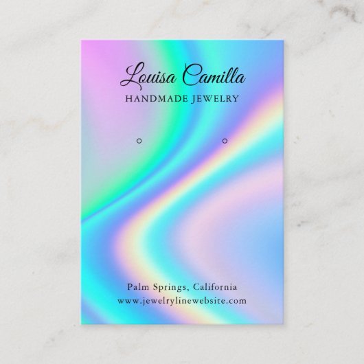 Trendy Faux Holographic Earning Display Card Visitekaartje (Voorkant)