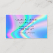 Trendy Faux Holographic Glitter Cleaner Service Visitekaartje (Achterkant)