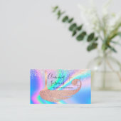 Trendy Faux Holographic Glitter Cleaner Service Visitekaartje (Staand voorkant)