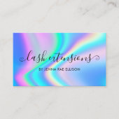 Trendy Faux Holographic Lash Aftercare Instruction Visitekaartje (Voorkant)