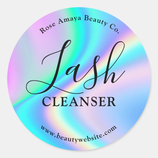 Trendy Faux Holographic Lash Cleanser Beauty Label (Voorkant)