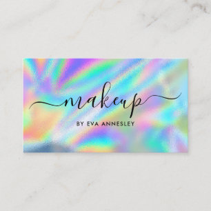 Trendy Faux Holographic Makeup Artist Visitekaartje