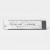 Trendy Faux Marble Pattern Bureau Naambordje (Voorkant)