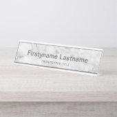 Trendy Faux Marble Pattern Bureau Naambordje (Voorkant)