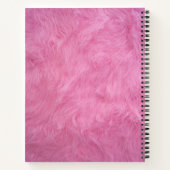 Trendy Faux Pink Fur Girly Monogram Sketchbook Notitieboek (Achterkant)
