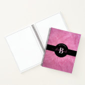 Trendy Faux Pink Fur Girly Monogram Sketchbook Notitieboek (Binnen)