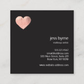 Trendy Faux Roos Gold Foil Heart Pink Beauty Vierkante Visitekaartje (Achterkant)