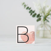 Trendy Faux Roos Gold Foil Heart Pink Beauty Vierkante Visitekaartje (Staand voorkant)