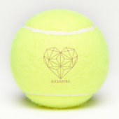 Trendy Faux Roos Gold Geometric Heart Marble Tennisballen (Achterkant)