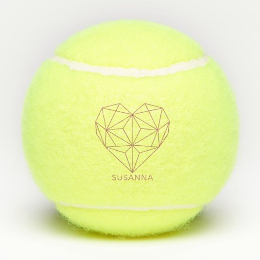 Trendy Faux Roos Gold Geometric Heart Marble Tennisballen (Achterkant)