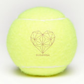 Trendy Faux Roos Gold Geometric Heart Marble Tennisballen (Voorkant)