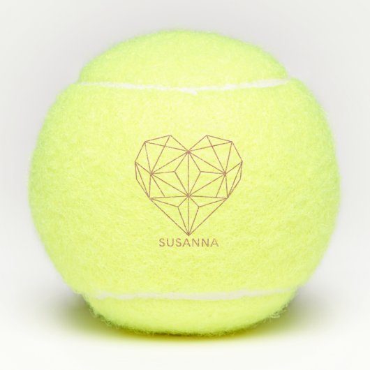 Trendy Faux Roos Gold Geometric Heart Marble Tennisballen (Voorkant)