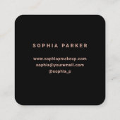 Trendy Faux Roos Gold op zwart | Monogram Vierkante Visitekaartje (Achterkant)