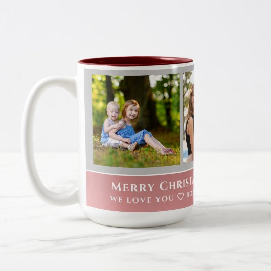 Trendy Faux Roos Gold Script | Best Sisters Foto Tweekleurige Koffiemok (Links)