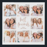 Trendy Faux Roos Gold Script | Beste vrienden foto Imitatie Canvas Print<br><div class="desc">Dit trendy ontwerp bevat acht van uw favoriete foto's van u en uw bijen! De woorden "beste vrienden"verschijnen in het faux goud van het roos kijken modern manuscript,  en er is ruimte om de naam van u en uw beste vriend op een witte achtergrond toe te voegen.</div>