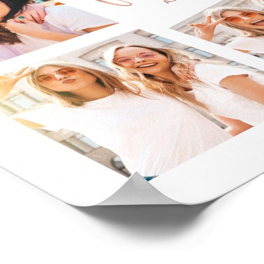 Trendy Faux Roos Gold Script | Foto van beste vrie Poster (Hoek)