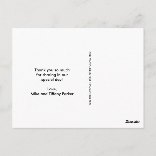 Trendy Faux Roos Gold Typography Wedding Dank u Briefkaart (Achterkant)
