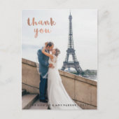 Trendy Faux Roos Gold Typography Wedding Dank u Briefkaart (Voorkant)